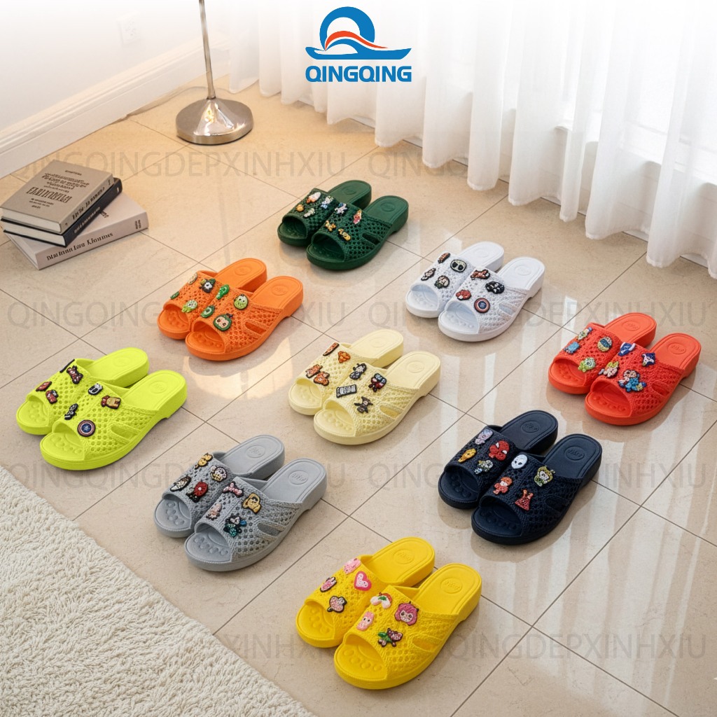 Dép tổ ong sticker ASIA (Size 32-39) nhựa EVA êm chân, form chuẩn, đế cao 3.3cm-Hàng Chính Hãng