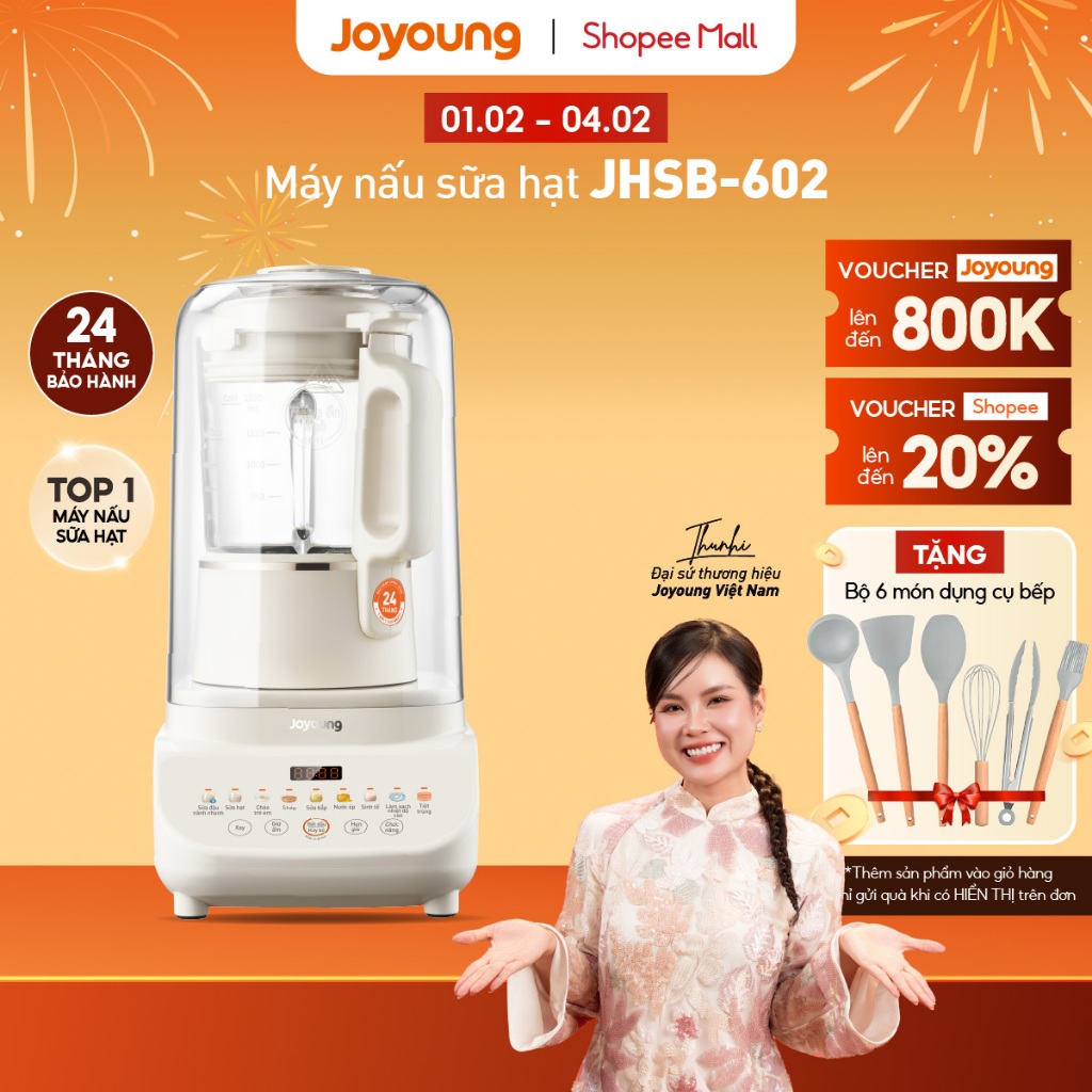 Máy nấu sữa hạt Joyoung JHSB-602 | Công suất 1000W | 12 chức năng