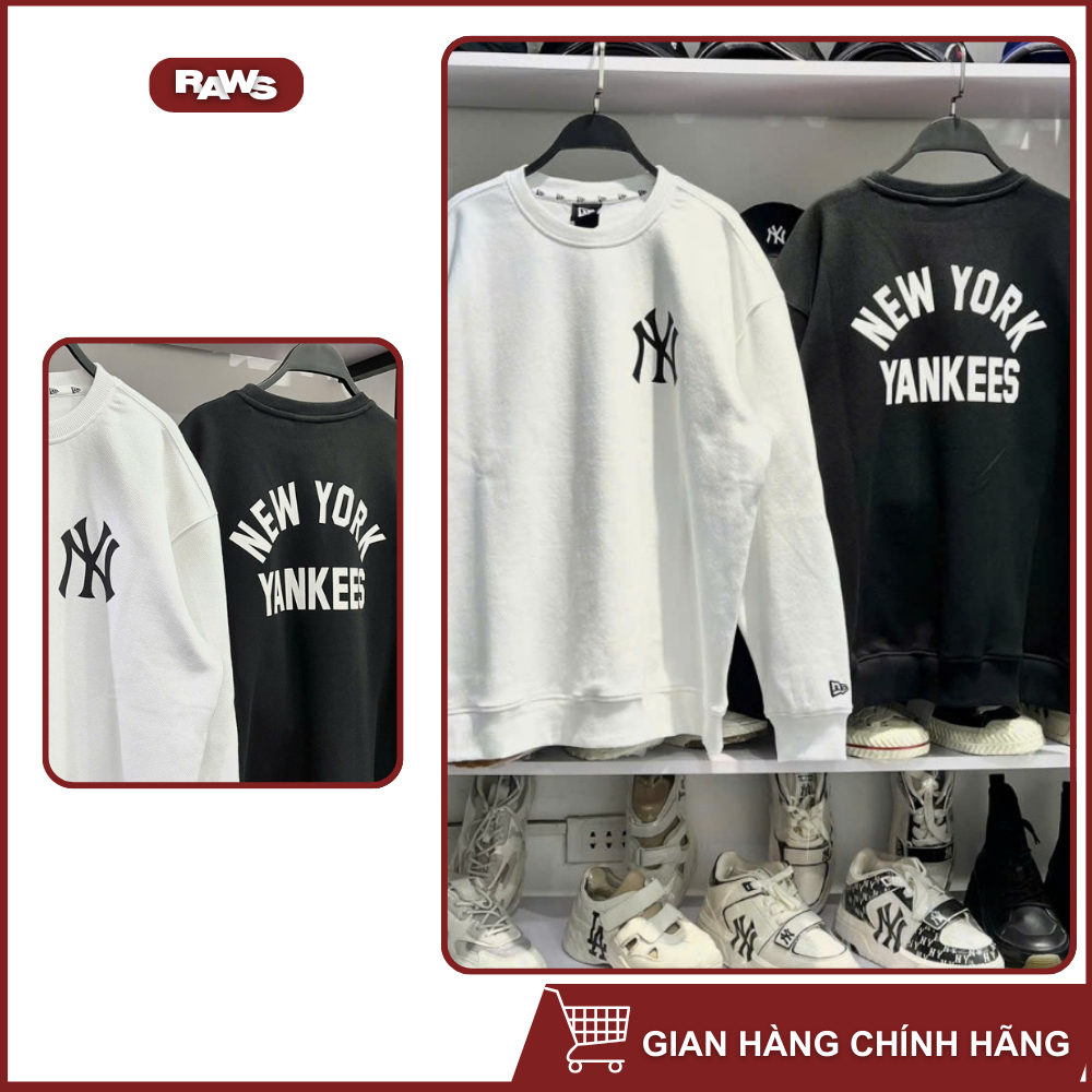[ SALE ] Áo Sweater Raws New Era NY Yankees Chính Hãng Lẻ Trắng
