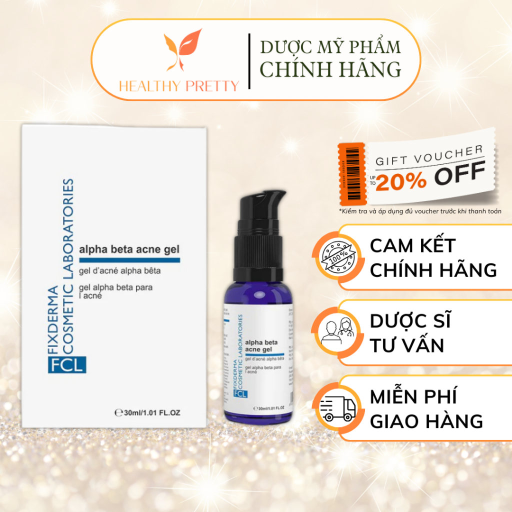 [FIXDERMA] Gel Chăm Sóc Dành Da Dầu Mụn, Kiểm Soát Dầu Nhờn - FCL Alpha-Beta Acne Gel 30ml