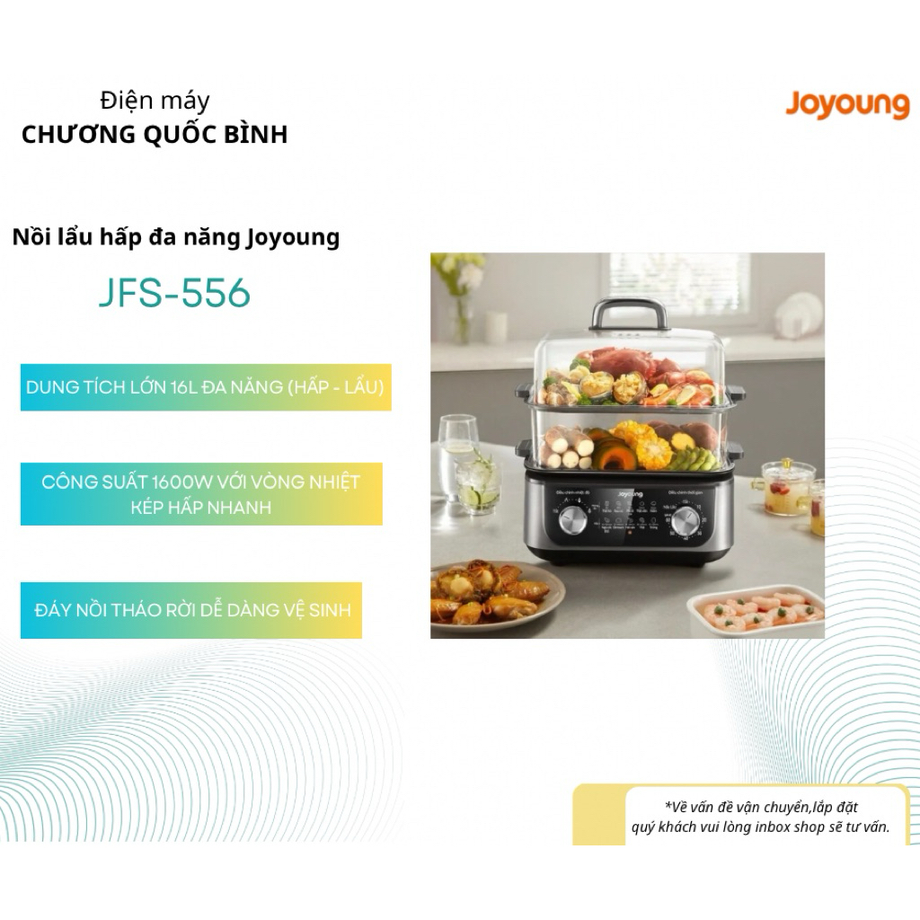 Nồi lẩu hấp đa năng Joyoung JFS-556 --16L --công suất 1600W
