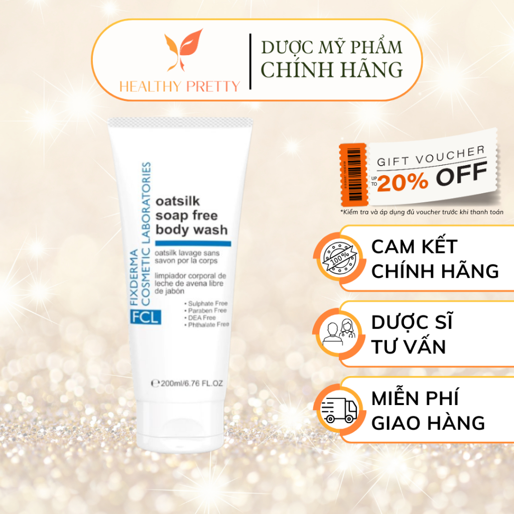 [FIXDERMA] Sữa Tắm Dưỡng Ẩm, Giúp Da Mềm Mịn -  FCL Oatsilk Soap Free Body Wash