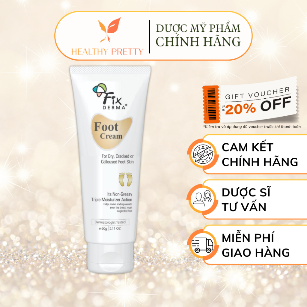 [FIXDERMA] Kem mềm gót chân Fixderma Foot Cream 60g