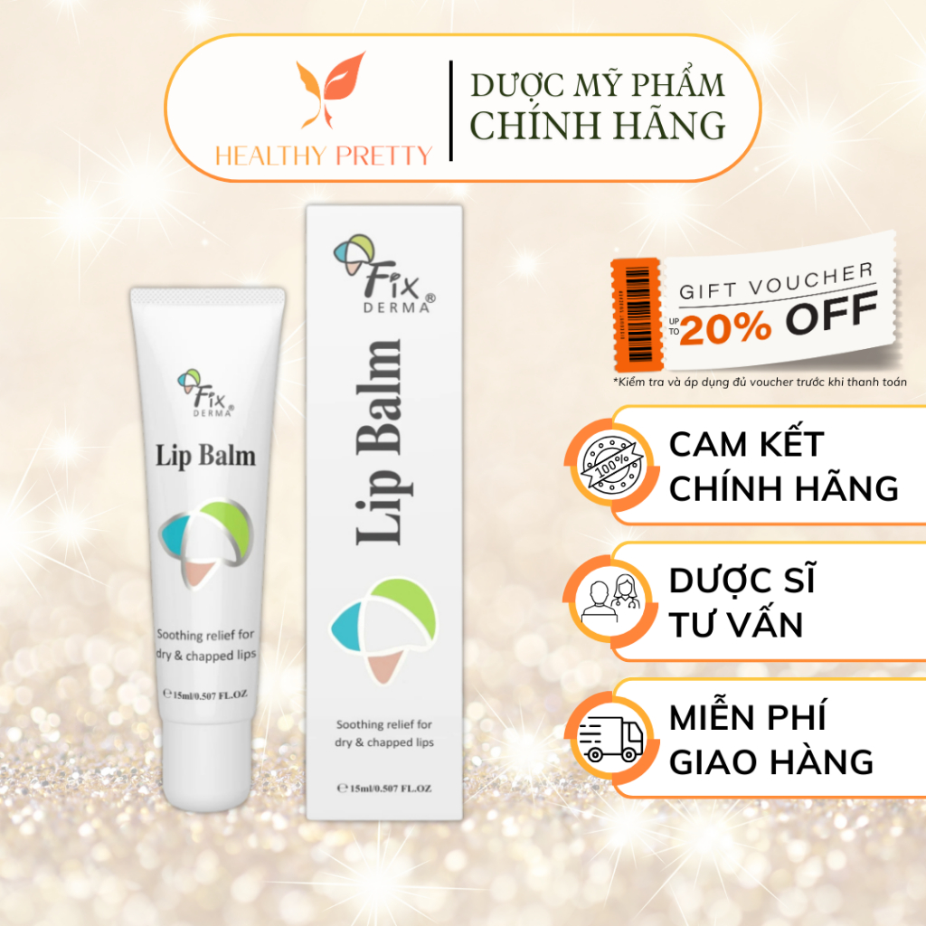 [FIXDERMA] Son Dưỡng Môi Mềm Mượt, Chống Khô Và Nứt Nẻ Môi - Lip Balm 15ml