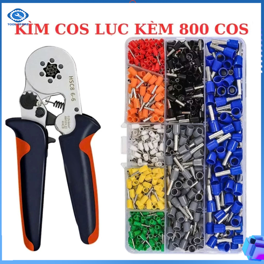 [ Tặng 800 cos ] Bộ Kìm Cos Lục Giác ( 6 cạnh ) - Kìm bấm cos 6 cạnh - Kìm bấm cos