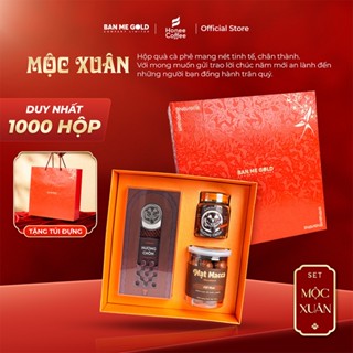[TẶNG TÚI] Hộp Quà Tết Mộc Xuân – Hộp Quà Cà Phê Phiên Bản Giới Hạn – Cafe Rang Xay Nguyên Chất - Hạt Macca Ban Me Gold