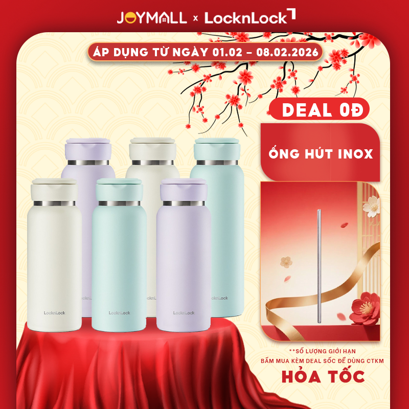 Bình giữ nhiệt LocknLock Sling Ring Tumbler 650ml LHC4321, 800ml LHC4322, Hàng chính hãng - JoyMall