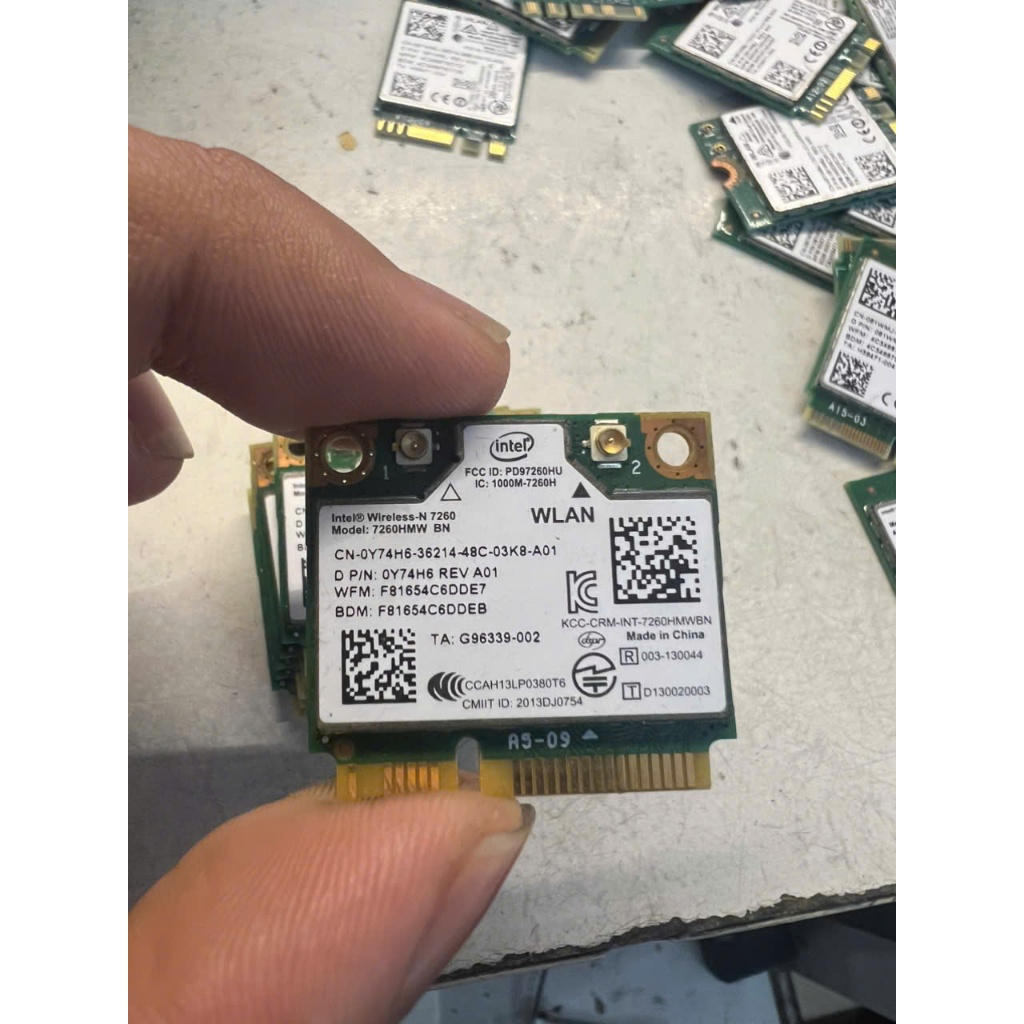 Card Wifi Dell có Bluetooth 7260 / Intel Wireless-N 7260 (7260HMW BN) - Chuẩn Half Mini PCI-E