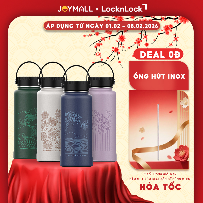 Bình giữ nhiệt LocknLock Riga 897ml LHC4160, Hàng chính hãng, phiên bản quốc tế, Việt Nam - JoyMall