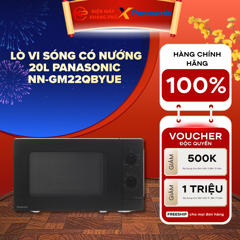 Lò vi sóng có nướng 20L Panasonic NN-GM22QBYUE