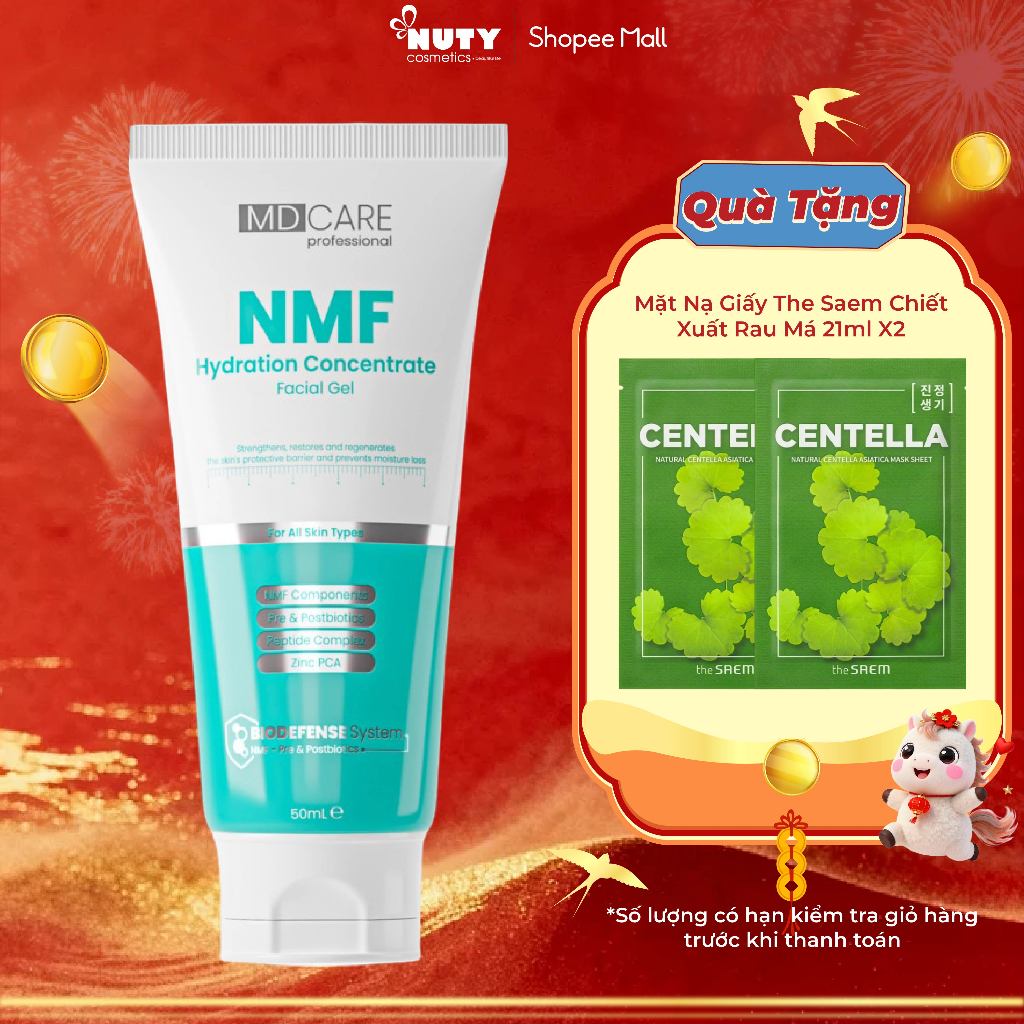 Gel Dưỡng Kiểm Soát Dầu & Phục Hồi Da MD CARE NMF Hydration Concentrate Facial Gel (50ml)