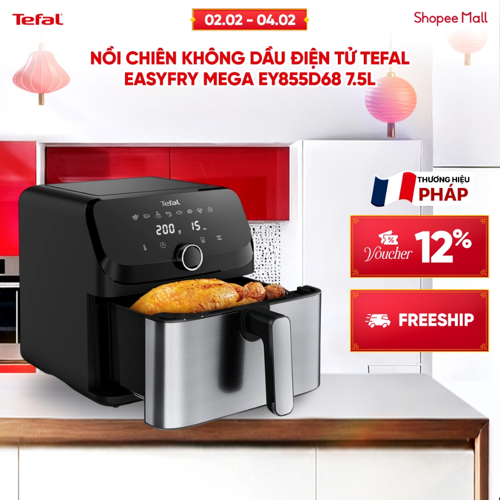Nồi chiên không dầu Tefal EY855D68 7.5L - Dung lượng lớn, công nghệ Rapid Air