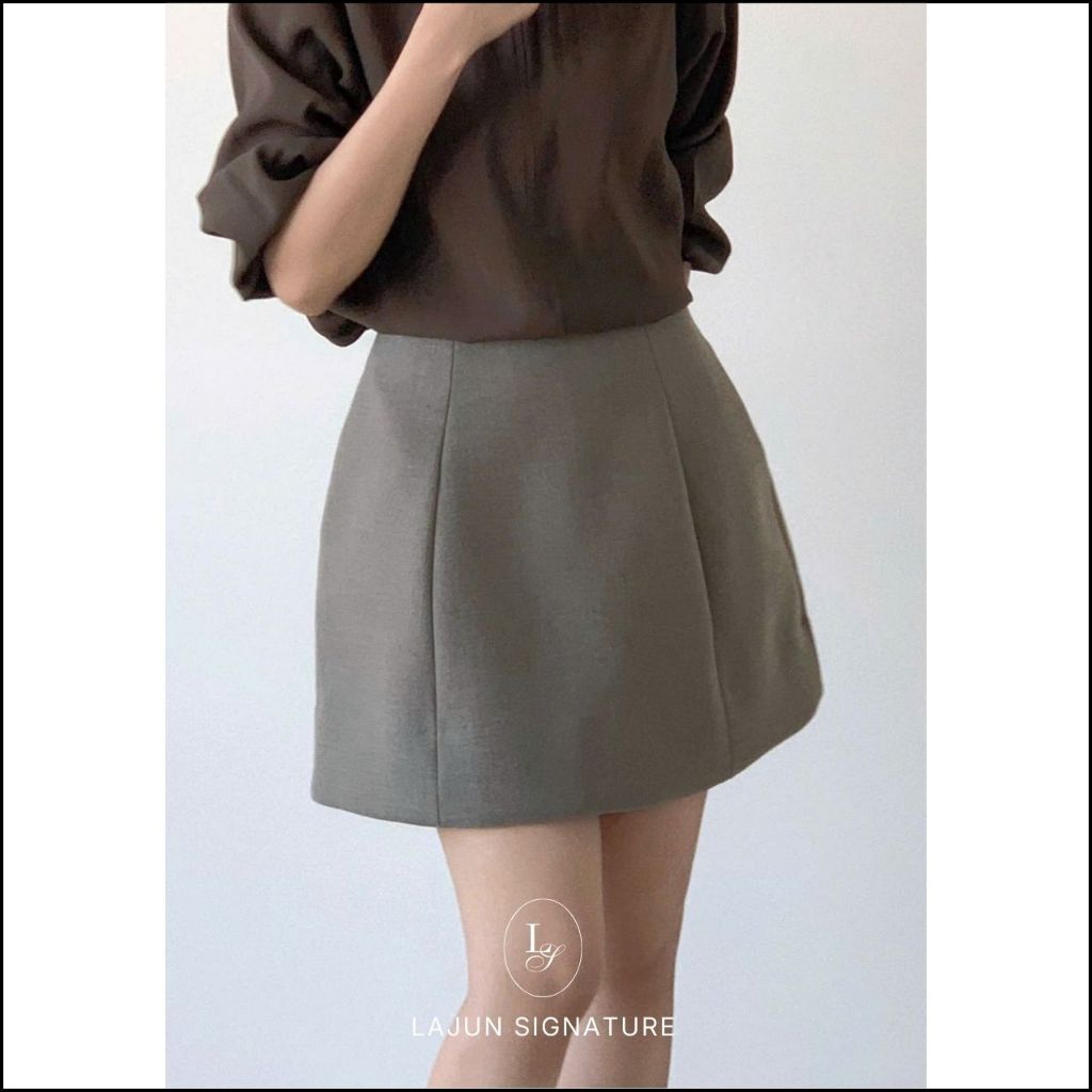 [LAJUN SIGNATURE] Chân Váy Dạ Mịn Mauve Lót Quần Xoè Bồng Nhẹ Chất Liệu Dày Dặn Đứng Dáng Cao Cấp
