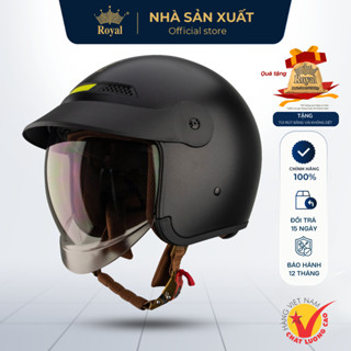 Mũ Bảo Hiểm Royal Chính Hãng M139 Luxury Kính Dài Kết Hợp Lưỡi Trai Chống Nắng, Nón Bảo Hiểm 3/4 Hợp Nam Nữ Nhà Sản Xuất