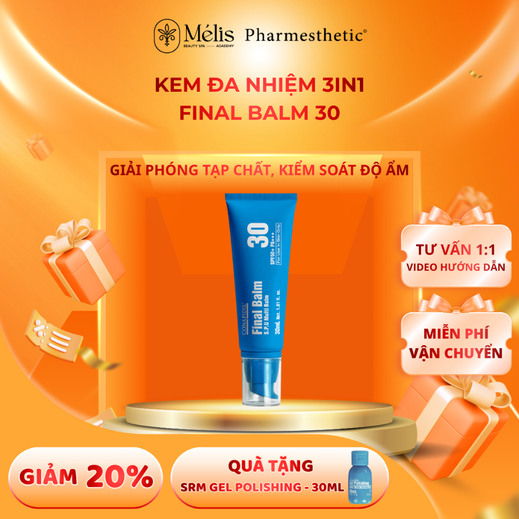 Kem Dưỡng BB Phục Hồi Conapidil Final Balm SPF50+PA+++ 30ml - Melis Pharmesthetic Hàng Chính Hãng