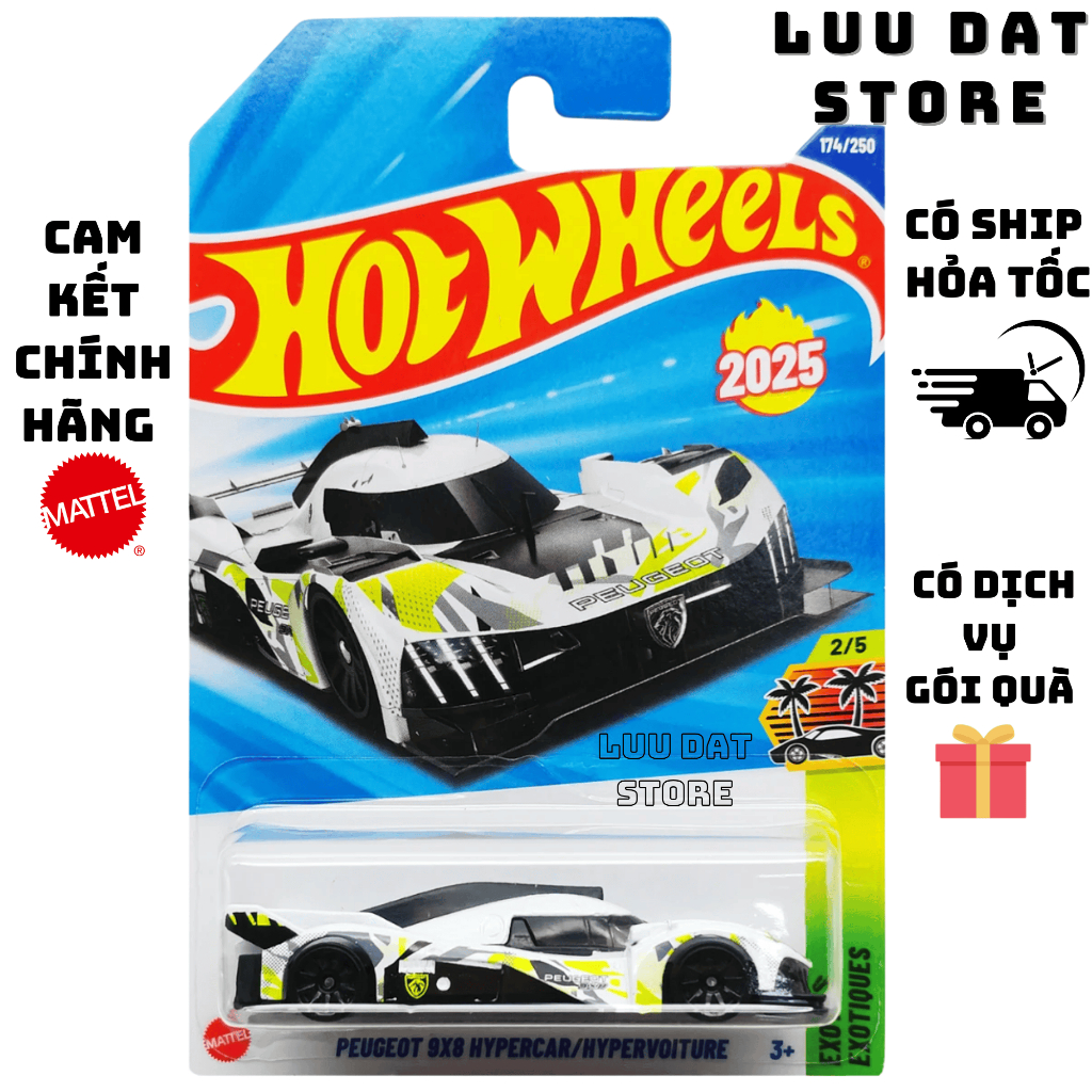 Xe mô hình Hot Wheels Peugeot 9x8 Hypercar