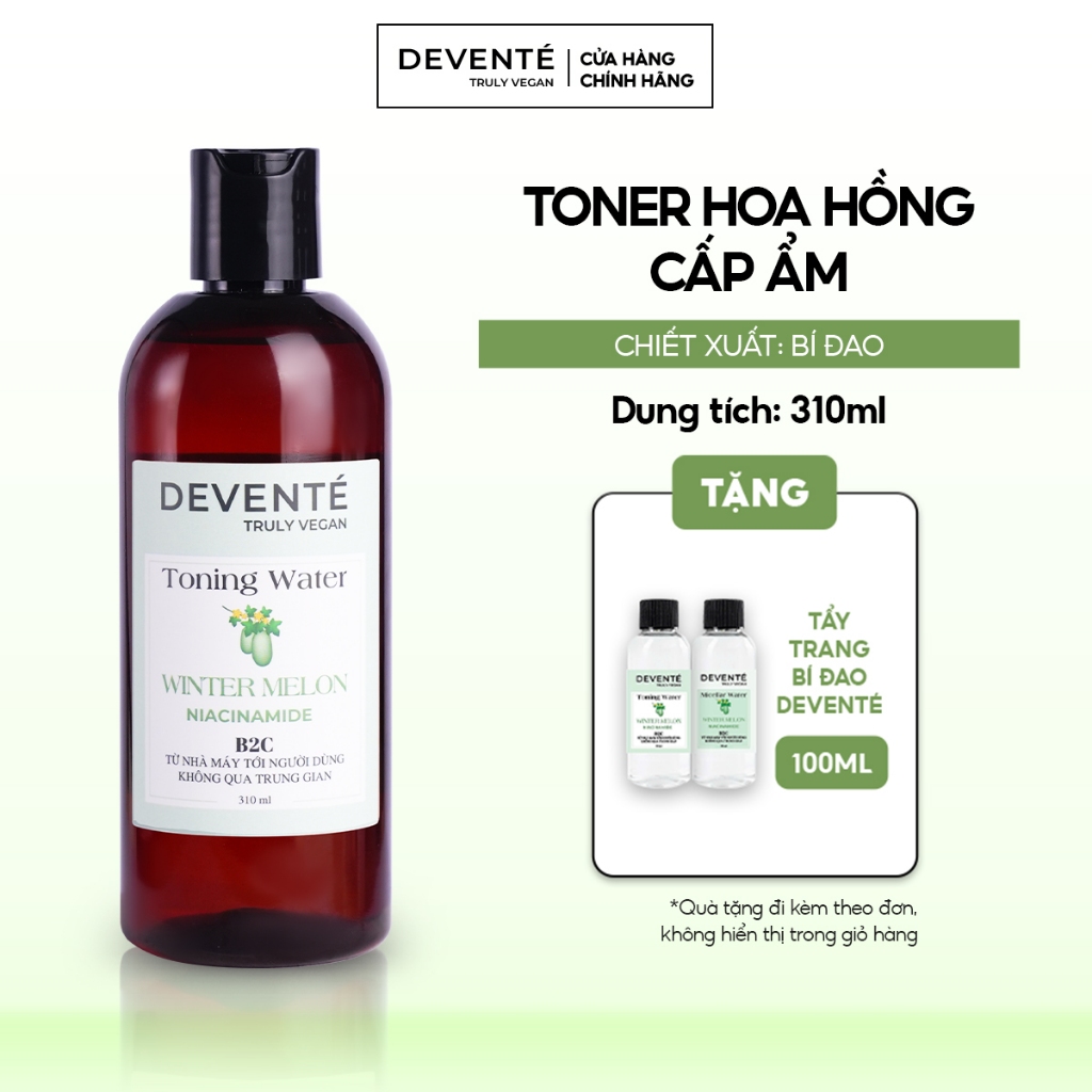 Toner Nước Cân Bằng Da Bí Đao Devente 310ml Thuần Chay