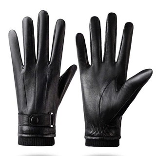 Găng tay nam mùa đông găng tay nam da thật da cừu, bao tay đi xe máy TOPEE cảm ứng điện thoại lót nỉ (có hộp + Bảo hành)