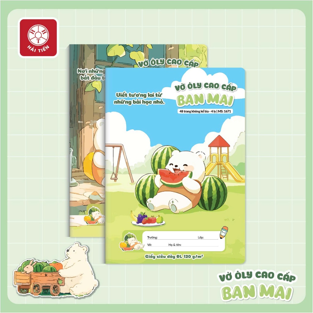 HẢI TIẾN Vở 4 ô ly Cao Cấp 7 Sao - Ban Mai 48 trang (4 ô ly)