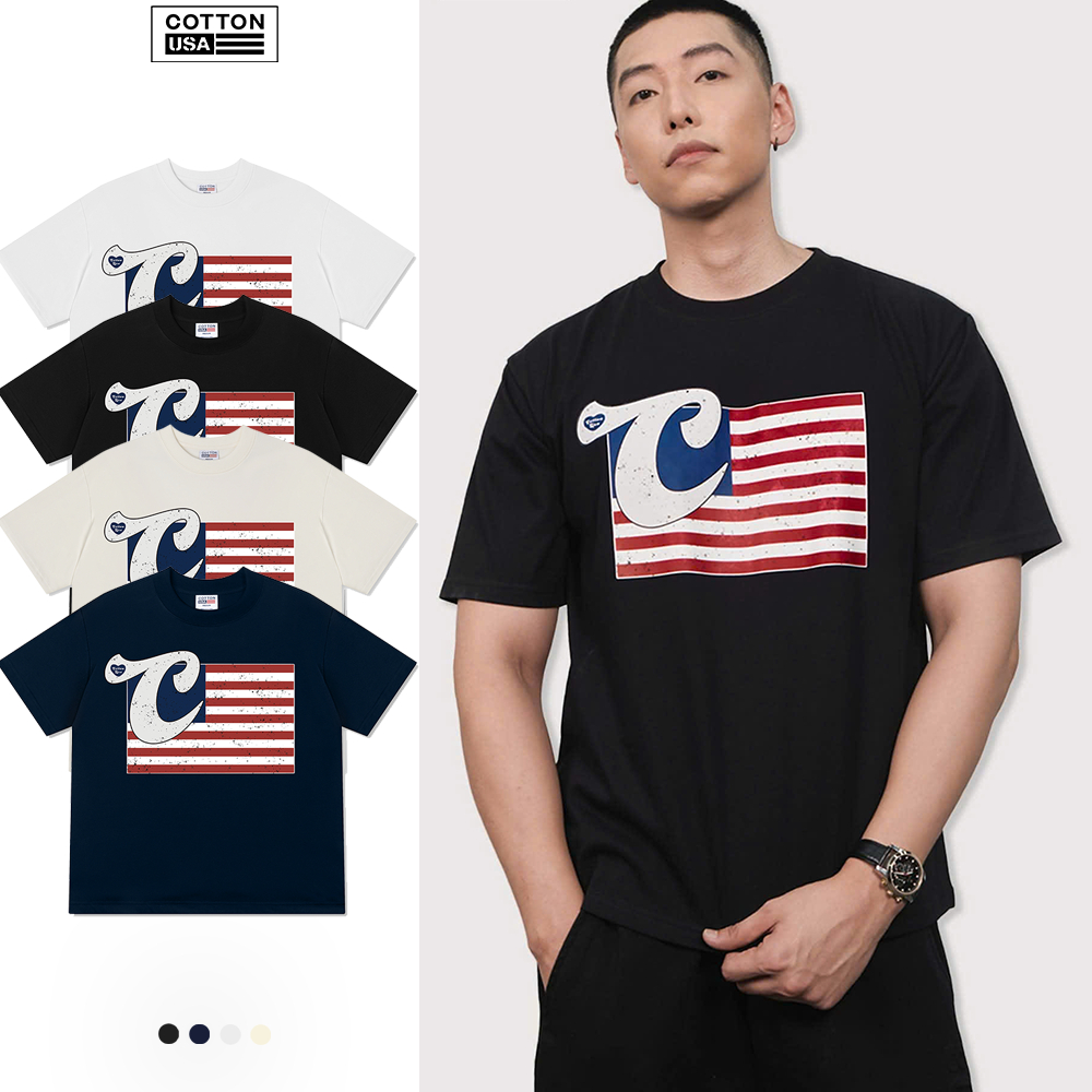 Áo Thun Relaxed Fit CottonUSA Vietnam Âu Mỹ "Vintage Flag" - NT445NT
