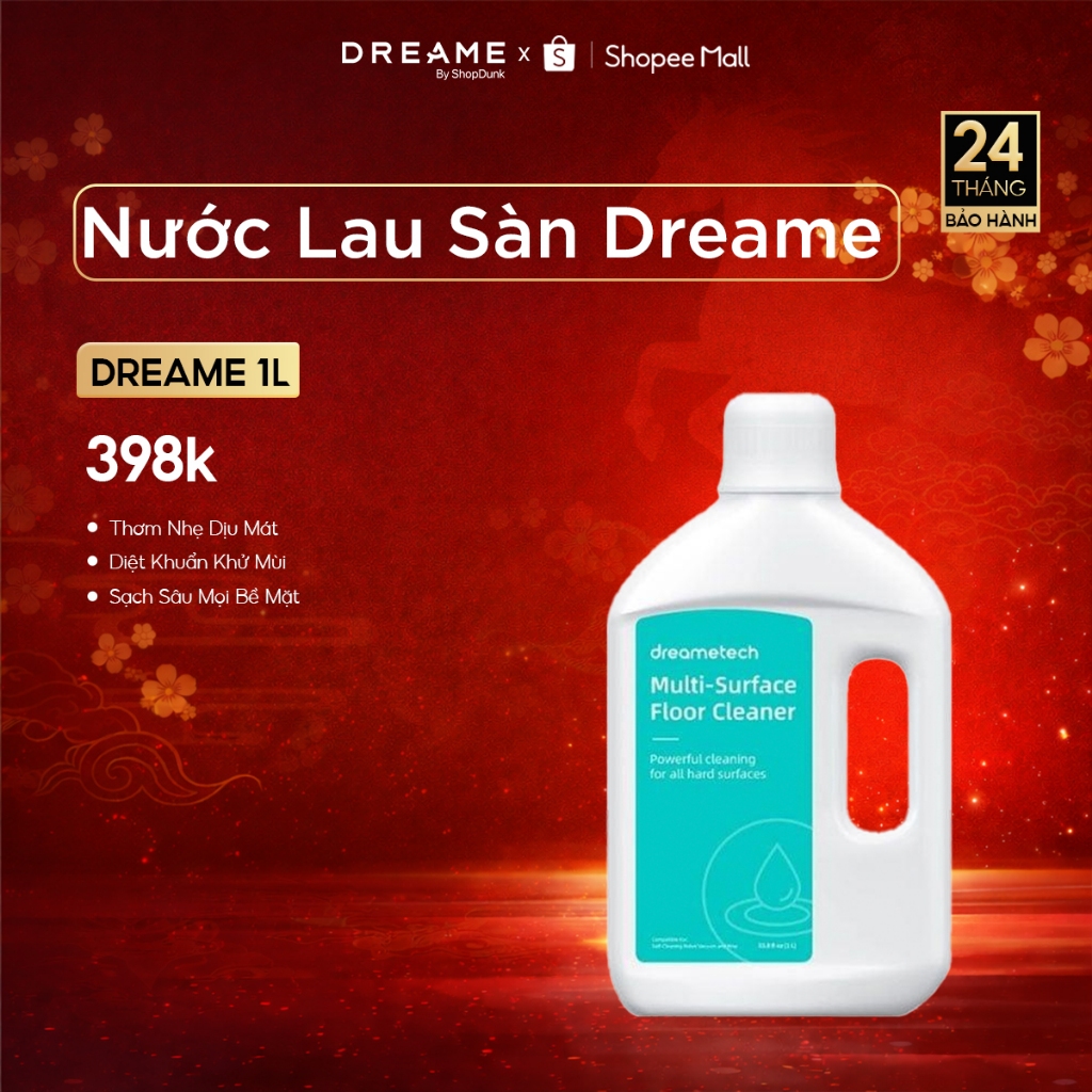 Nước Lau Sàn Đa Năng Dreame Chai 1L | Chuyên Biệt Cho Robot Hút Bụi Lau Nhà | Máy Hút Bụi Lau Nhà Dreame