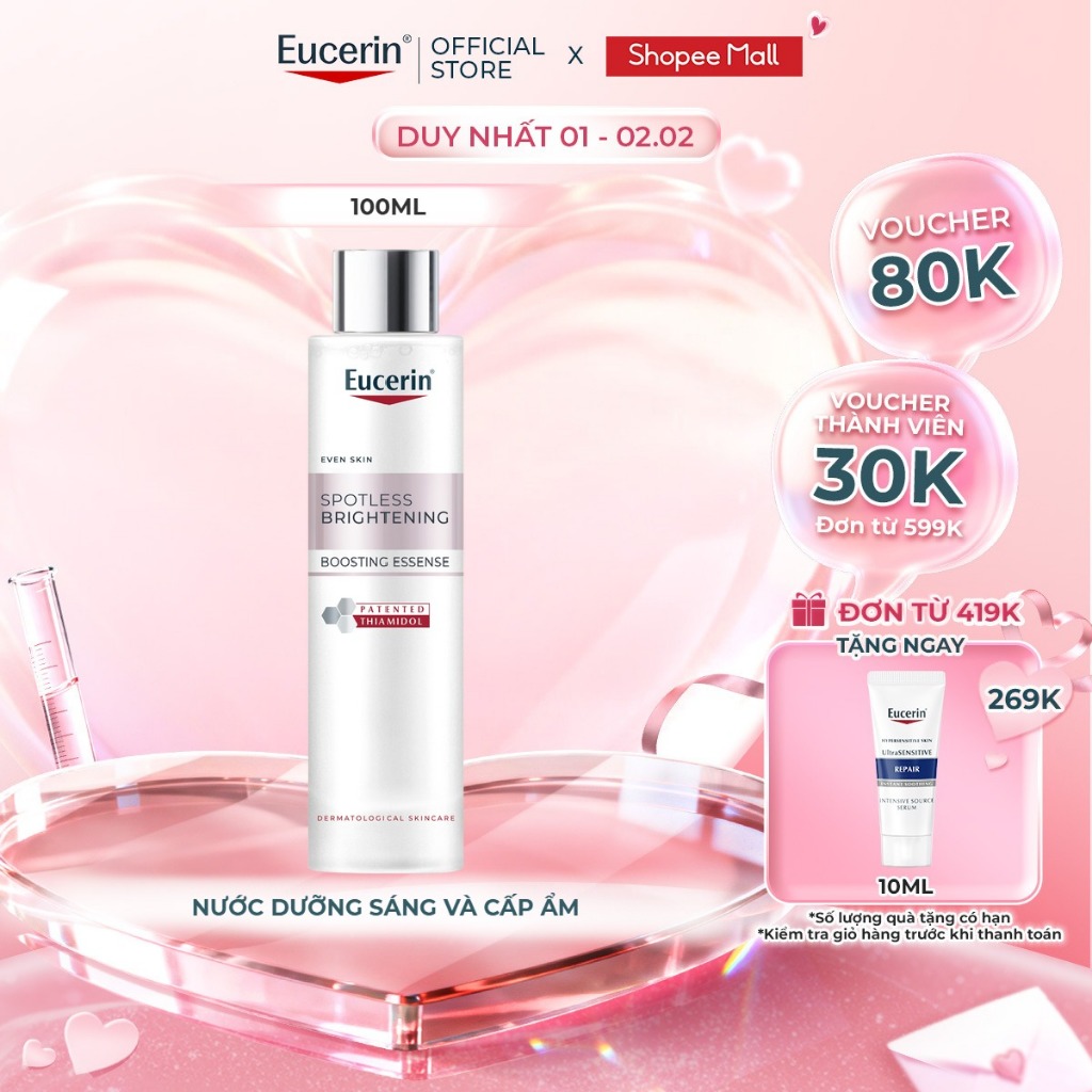 Nước dưỡng da sáng & cấp ẩm cho da Eucerin Boosting Essence 100ml