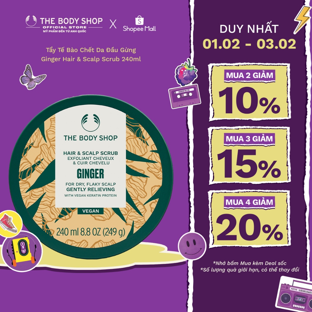 Tẩy Tế Bào Chết Da Đầu Gừng Ginger Hair & Scalp Scrub 240ml The Body Shop