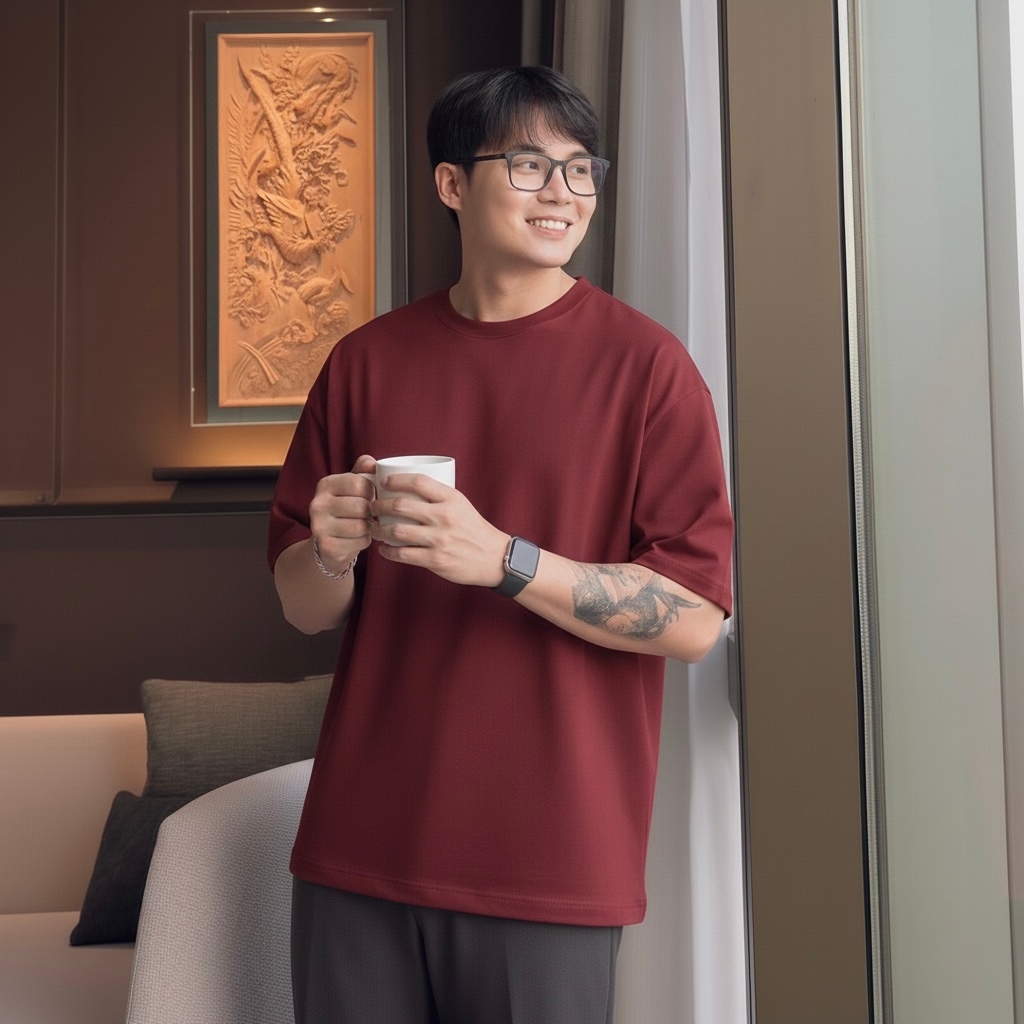 Áo Thun Trơn Oversize Premium 270gsm MINIMAL Màu Trắng Cotton 100%, Định Lượng 270gsm, Minimal Vietn