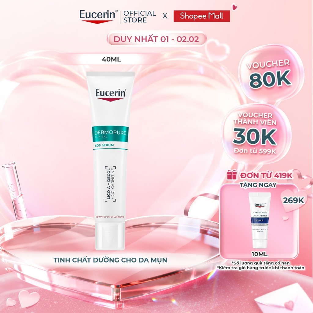 Tinh chất dưỡng cho da mụn Eucerin® DermoPure Clinical SOS Serum 40ml