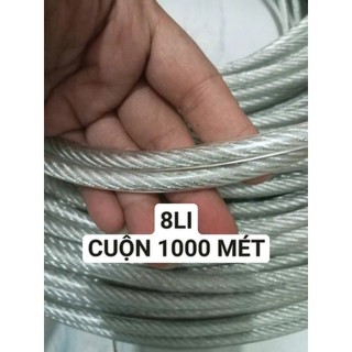 Cáp bọc nhựa 8 ly kèm tăng đơ , ốc siết khóa cáp đầy đủ, bộ dây phơi, công trình, nhà cửa