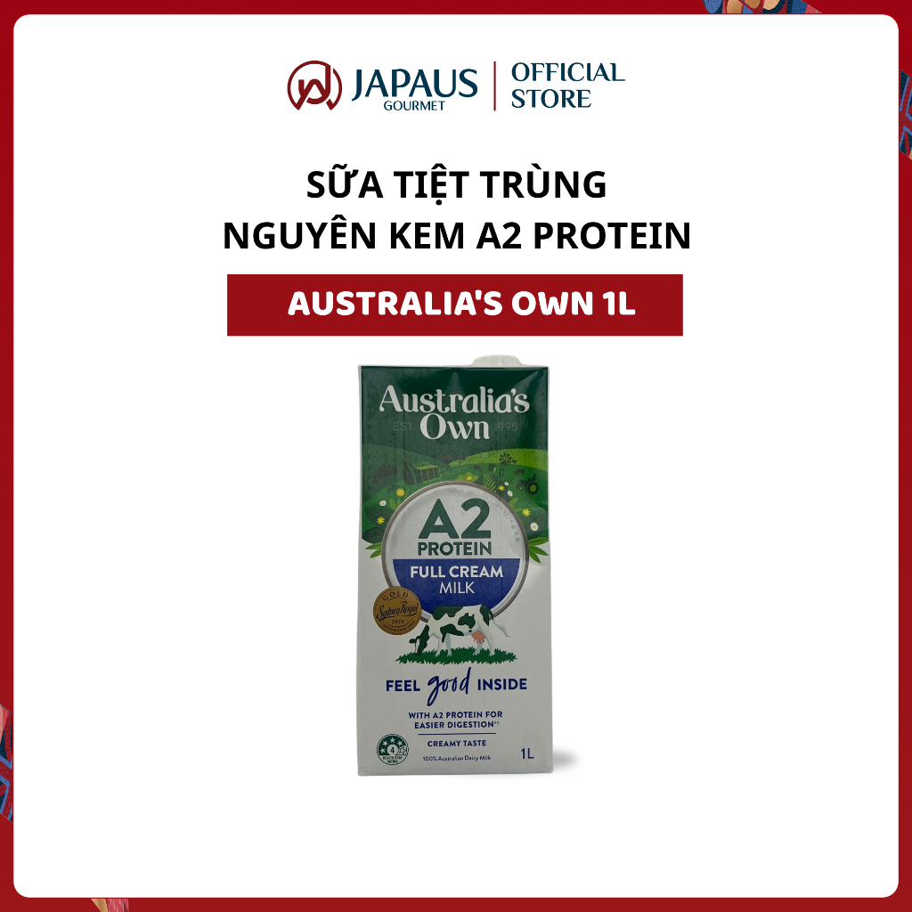 Sữa tiệt trùng nguyên kem Australia's Own 1L - A2 / Full Cream