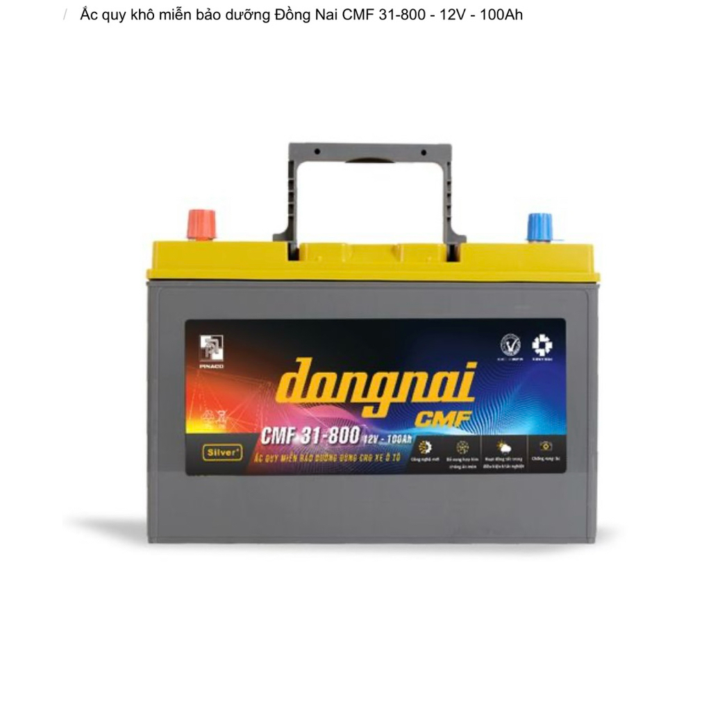 Bình ắc quy 12v miễn bảo dưỡng cho xe tải đồng nai CMF 31800 | 12V - 100ah