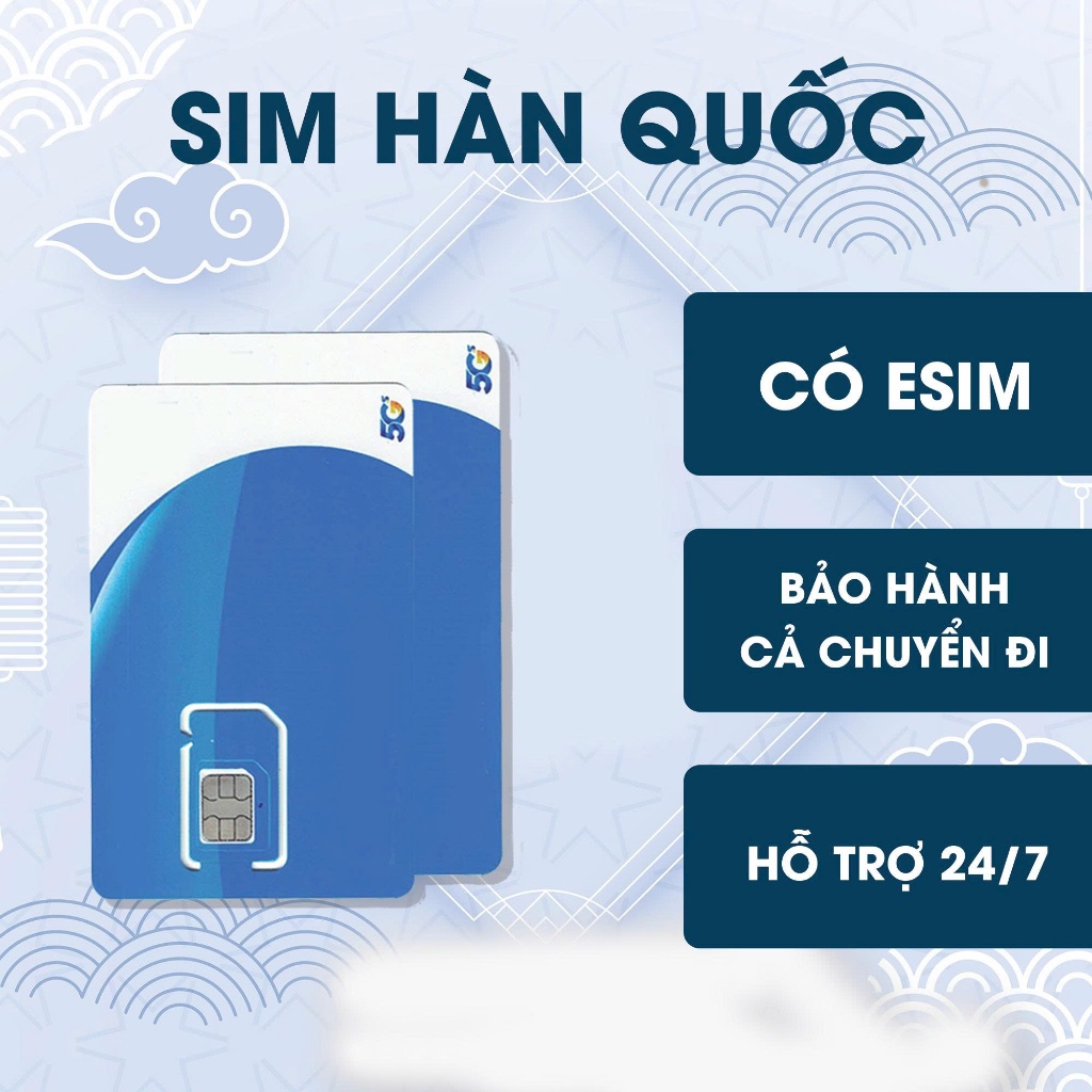 Sim du lịch Hàn Quốc 5G, chỉ có data - tặng que chọc sim, nhận sim báo shop kích hoạt, hỗ trợ 24/7