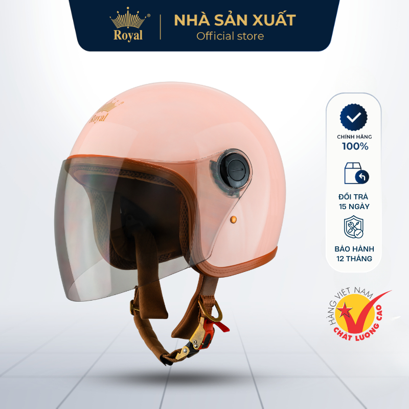 Mũ Bảo Hiểm 3/4 Royal CHính Hãng M339 Hợp Nam Nữ Kính Dài Chống Tia UV Bảo Hành 12 Tháng
