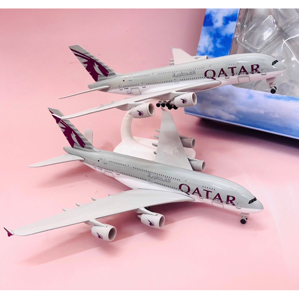 Máy Bay Qatar Airways Airbus A380-800. Mô Hình Máy Bay AirBus A380 Kim Loại Cao Cấp Tỉ lệ 1:400 Cực 
