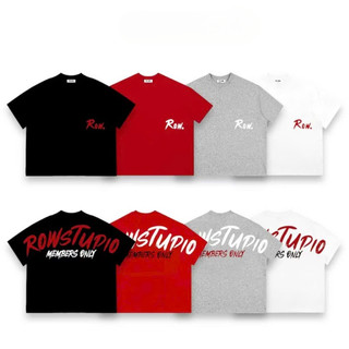 Áo phông nữ tay lỡ unisex CHỮ ROW, Áo thun nam nữ form rộng mặc cặp, nhóm phong cách ulzzang