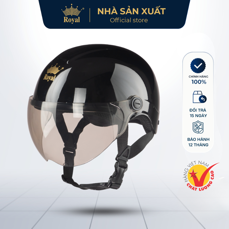 Mũ Bảo Hiểm Royal Chính Hãng M103K Có Kính Hợp Nam Nữ, Nón Bảo Hiểm Nửa Đầu Royal Nhiều Màu Sắc Bảo 