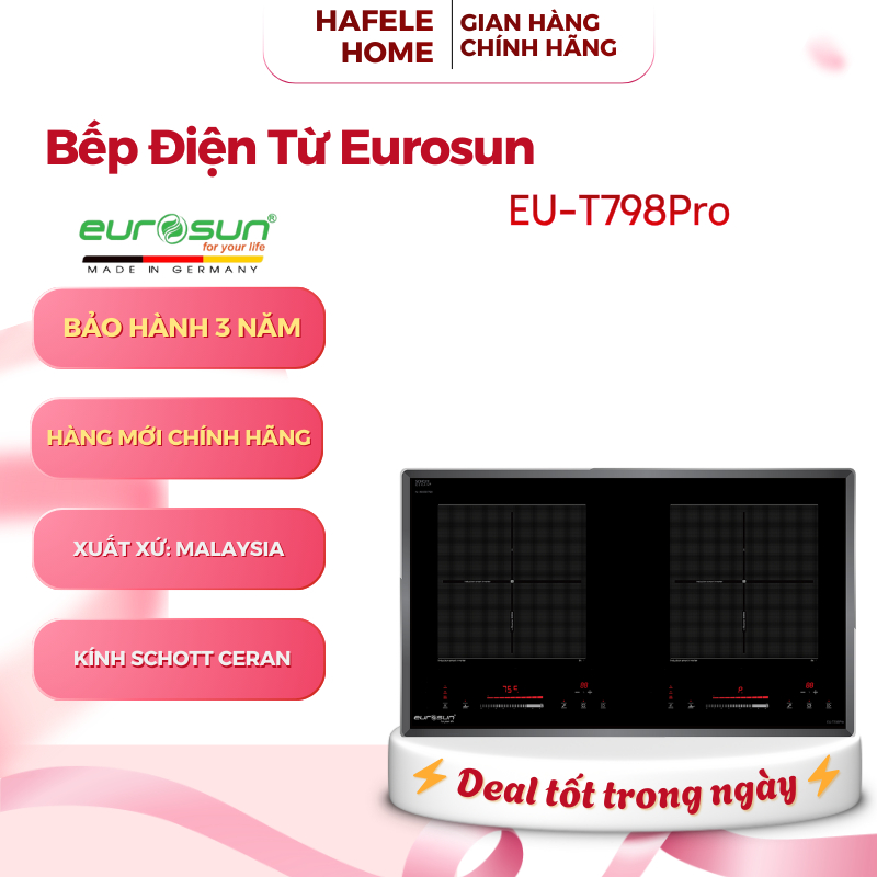 Bếp Từ Đôi Eurosun EU-T798PRO – Tự Động Tắt Khi Không Có Nồi – Bảo Vệ Quá Nhiệt - EEH
