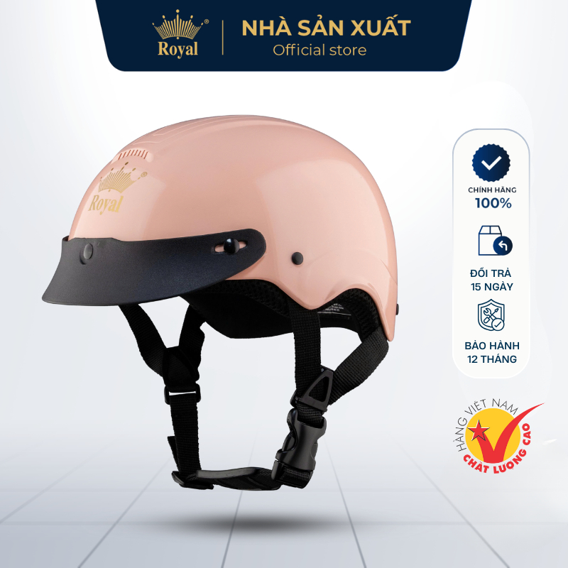Mũ Bảo Hiểm Royal Chính Hãng M103 Lưỡi Trai Gọn Nhẹ Hợp Nam Nữ, Nón Bảo Hiểm Nửa Đầu Thời Trang Bảo 