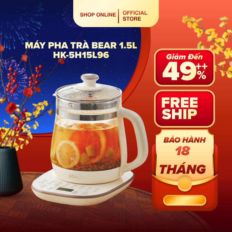 Máy pha trà Bear 1.5L HK-5H15L96 (Bản Quốc Tế)