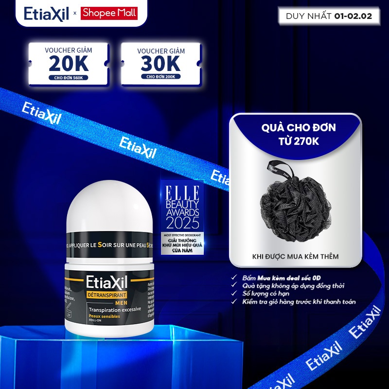 Lăn khử mùi mồ hôi dành cho nam giới Etiaxil Men 15ml