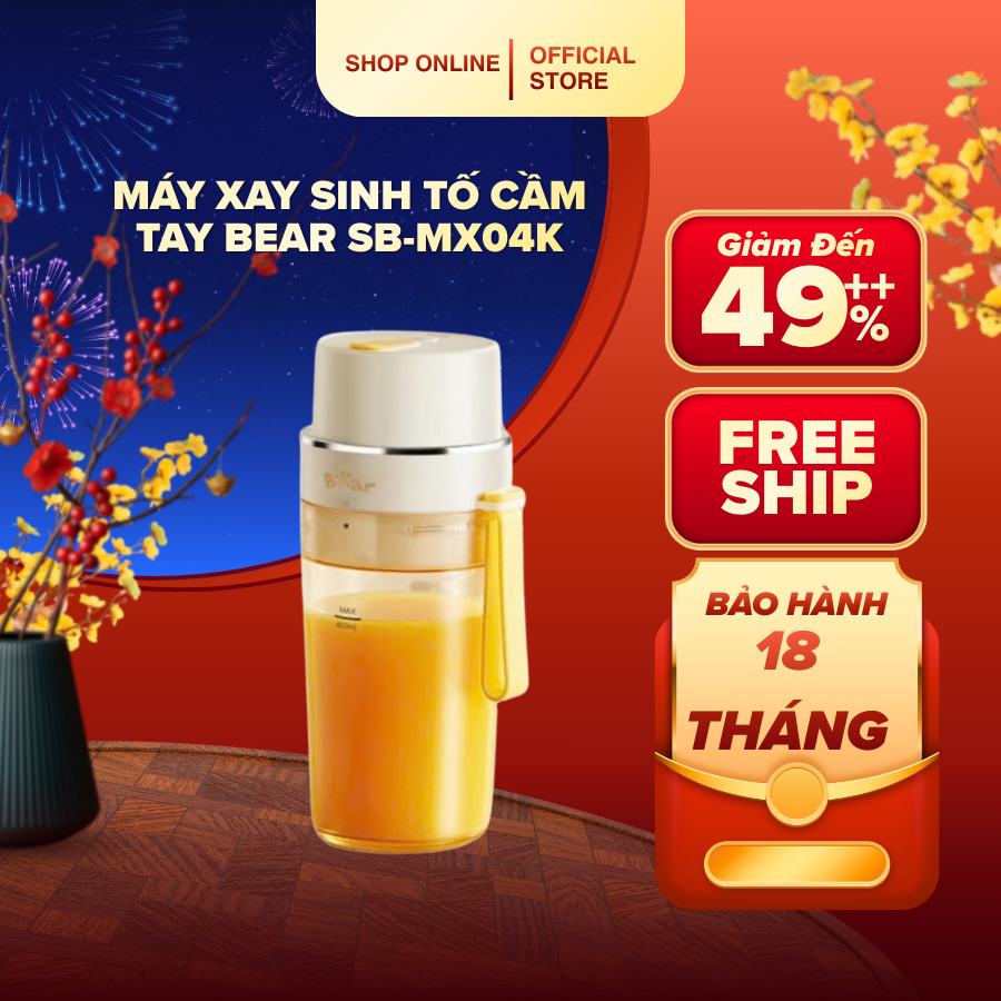 Máy xay sinh tố cầm tay Bear SB-MX04K (Bản Quốc Tế)