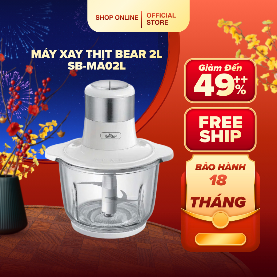 Máy xay thịt Bear 2L SB-MA02L (Bản Quốc Tế)
