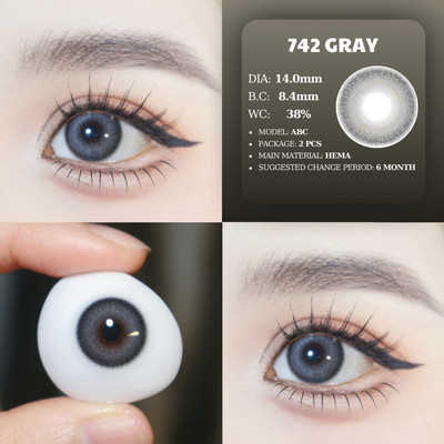 [6 tháng] 5 mẫu lens mắt LUNA EYES 742,700,434,220 Gray và 434 Blue, size nhỏ, hộp vỉ nhựa PP tiện dụng