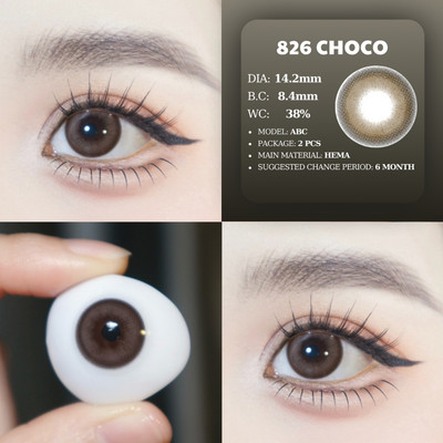[6 tháng] 5 mẫu lens mắt 755-826 Choco & 784-698 Black & 647 Brown, size vừa, hộp vỉ nhựa PP tiện dụng