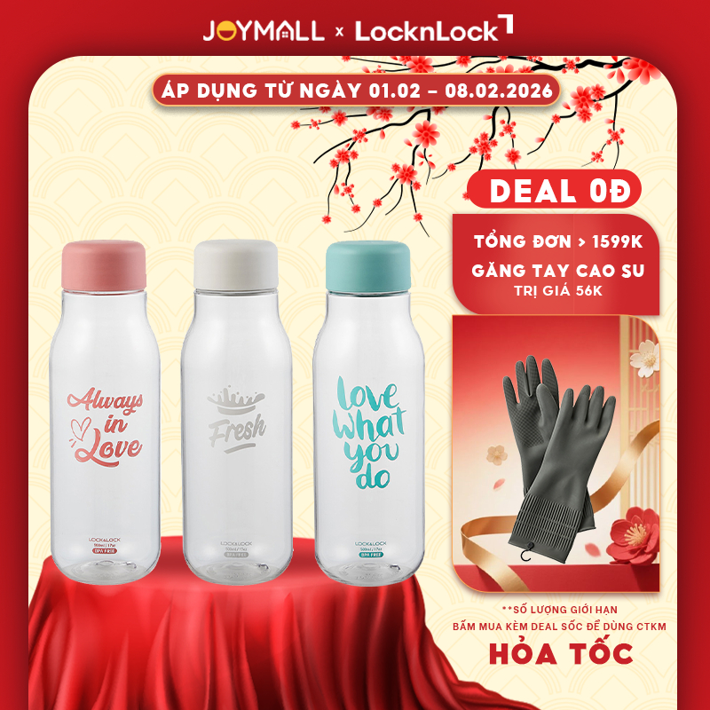 Bình Đựng Nước Hoa Quả Detox LocknLock Milky 500ml HAP654, Hàng chính hãng, không chứa BPA - JoyMall