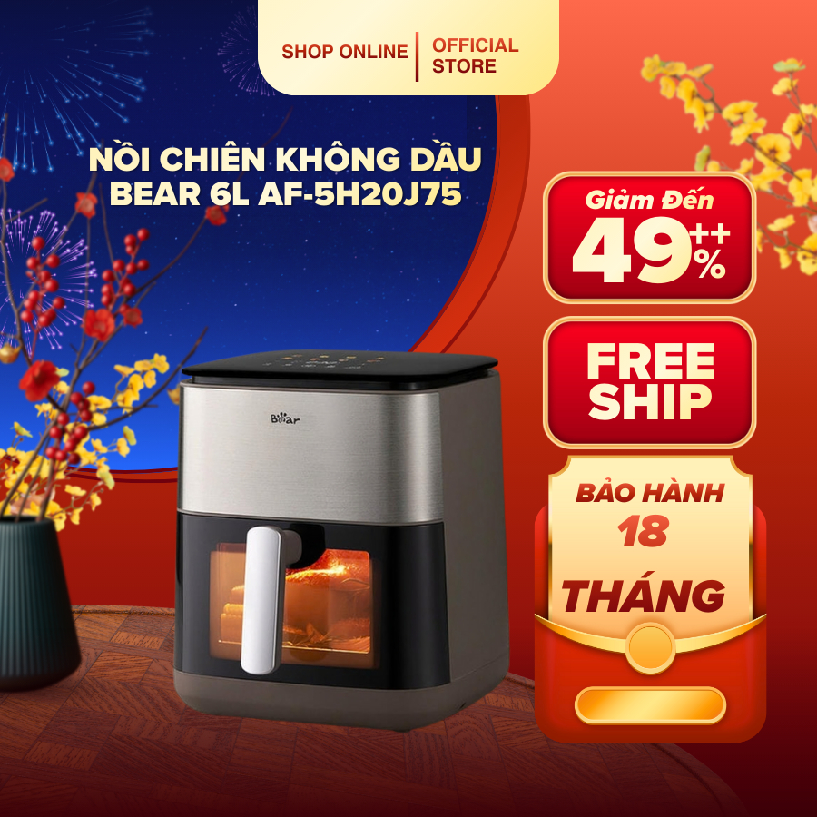 Nồi chiên không dầu Bear 6L AF-5H20J75 (Bản Quốc Tế)