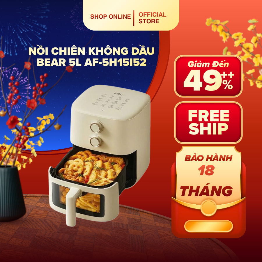 Nồi chiên không dầu Bear 5L AF-5H15I52 (Bản Quốc Tế)