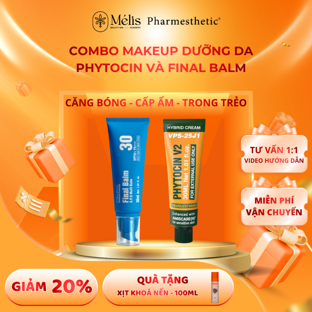 COMBO MAKEUP DƯỠNG DA CĂNG BÓNG TOÀN DIỆN FINAL BALM VÀ PHYTOCIN - Melis Pharmesthetic Hàng Chính Hã