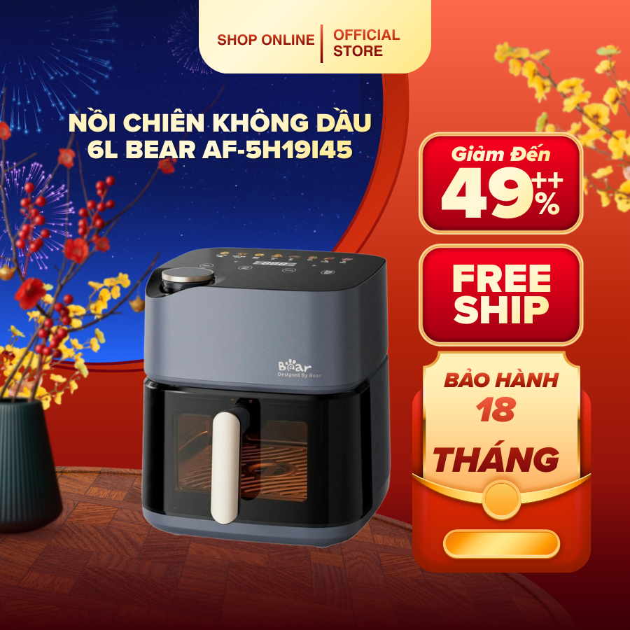 Nồi chiên không dầu 6L Bear AF-5H19I45 (Bản Quốc Tế)